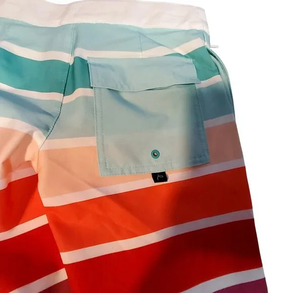 Art Class Boys Swim Trunks Rainbow Striped Design Size 8  Adjustable drawstring - Picture 9 of 9